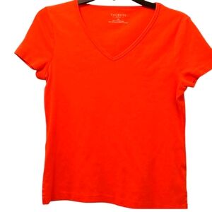 Talbots Orange V-neck T-shirt EUC
